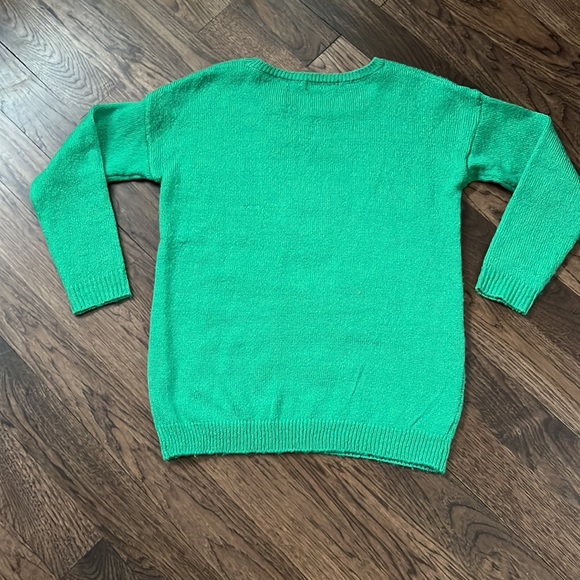 GSX Sequined “Reindeer” Pug Kelly Green Christmas sweater - Picture 8 of 11